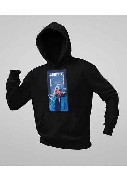 Valorant Jett Entry Karakter Baskılı Unisex Oversize Hoodie