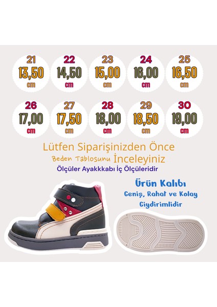 Ortopedik Kürklü Erkek Bebek ve Çocuk Botu PMABEPA2307 Haki Krem 22