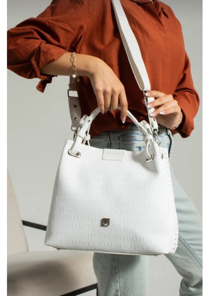 Kadın Örgülü 4 Bölmeli Omuz Çantası ve El Çantası 2180-GD