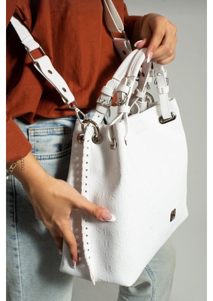 Kadın Örgülü 4 Bölmeli Omuz Çantası ve El Çantası 2180-GD modelleri