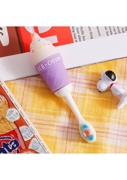 Yeni Sevimli Dondurma Çocuk Diş Fırçası Karikatür Silikon Yumuşak Kıllı Diş Fırçası Bebek Manuel Temizlik Diş Fırçası (Yurt Dışından)