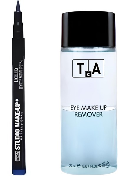 Göz Makyaj Temizleyici 150 Ml - Likit Eyeliner (Blue 03) Göz Kalemi Hediyeli