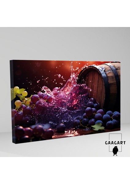 Tekli Yatay Kanvas Cafe Bar Duvar Tablosu Mor Üzümler fiyatları