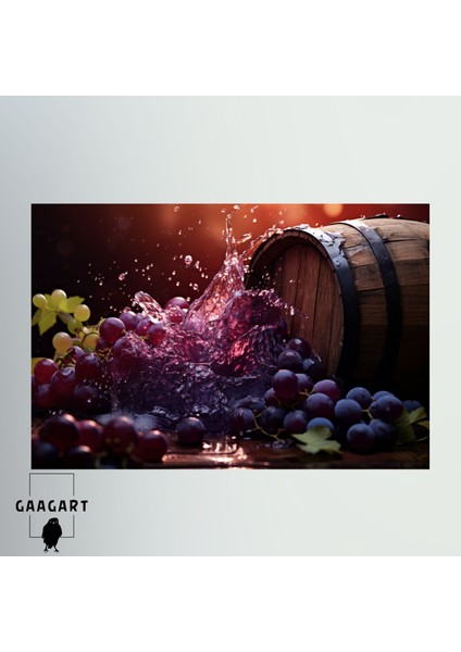Tekli Yatay Kanvas Cafe Bar Duvar Tablosu Mor Üzümler modelleri