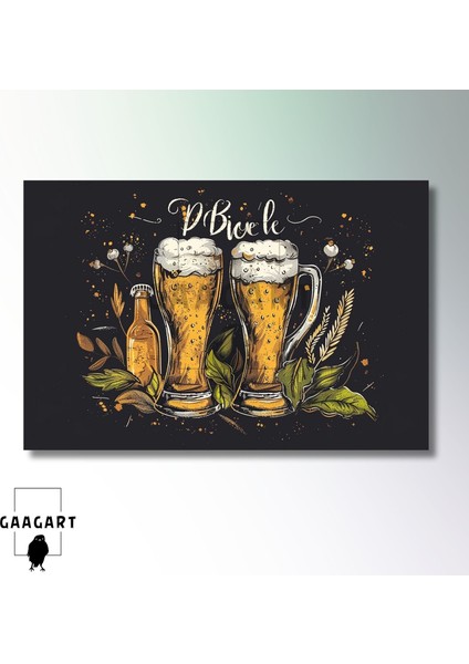 Tekli Yatay Kanvas Cafe Bar Duvar Tablosu Soyut Biralar modelleri