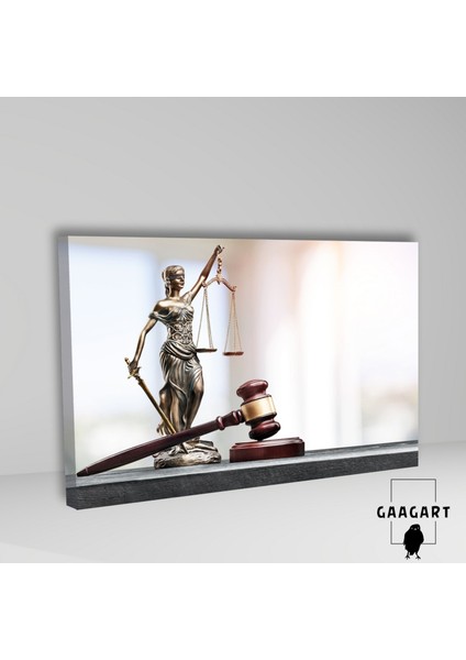 Tekli Yatay Kanvas Hukuk Bürosu Tablosu Themis Heykeli Adalet fiyatları