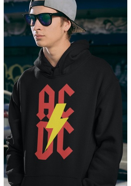Rock Metal Müzik Grubu Ac Dc Baskılı Unisex Oversize Hoodie