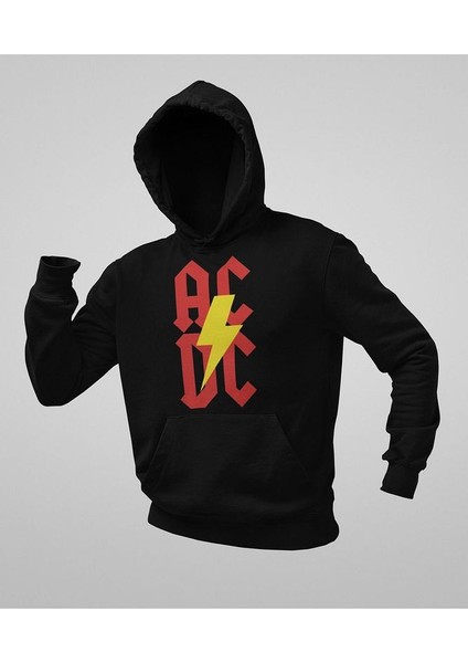 Rock Metal Müzik Grubu Ac Dc Baskılı Unisex Oversize Hoodie modelleri