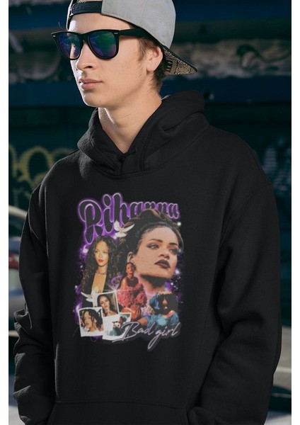 Şarkıcı Rihanna Baskılı Unisex Oversize Hoodie fiyatları