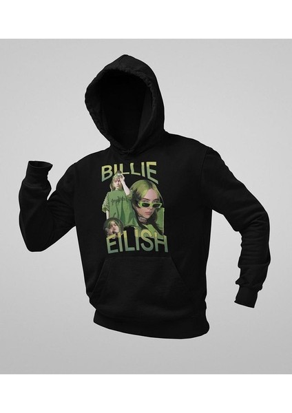 Billie Eilish Baskılı Unisex Oversize Şarkıcı Hoodie modelleri