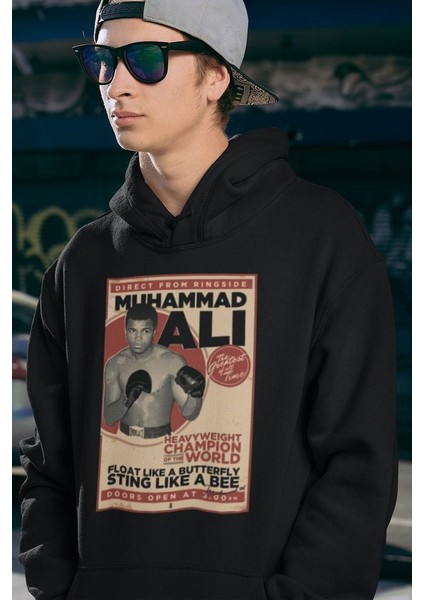 Muhammed Ali Clay Vintage Baskılı Unisex Oversize Efsane Boksör Hoodie