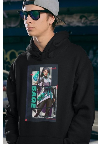 Vallorant Sage Oyun Karakteri Baskılı Unisex Oversize Hoodie fiyatları
