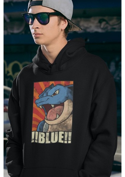 Çizgi Film Pokemon !! Blue !! Baskılı Unisex Oversize Hoodie fiyatları