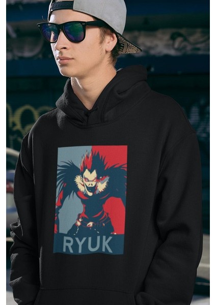 Ryuk Anime Karakter Baskılı Unisex Oversize Hoodie fiyatları
