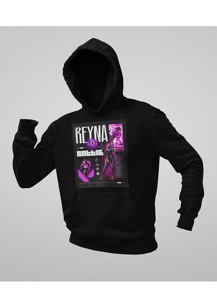 Reyna Battle Yazılı Unisex Oversize Vallorant Hoodie