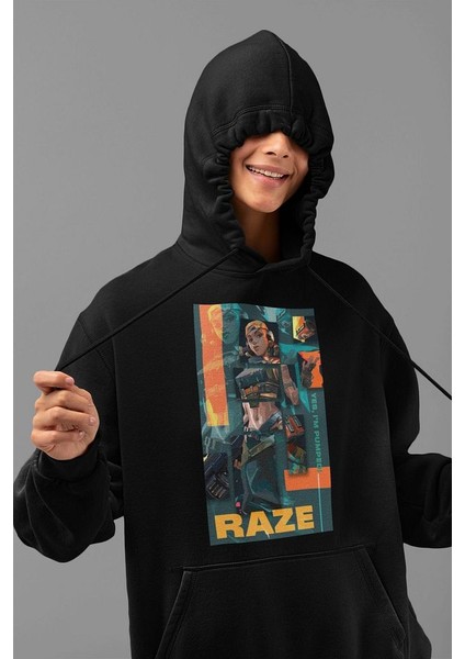 Yes Im Pumped Yazılı Unisex Oversize Vallorant Raze Hoodie modelleri