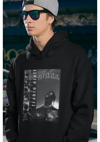 Nigga Travis Scott Baskılı Unisex Oversize Rapper Hoodie