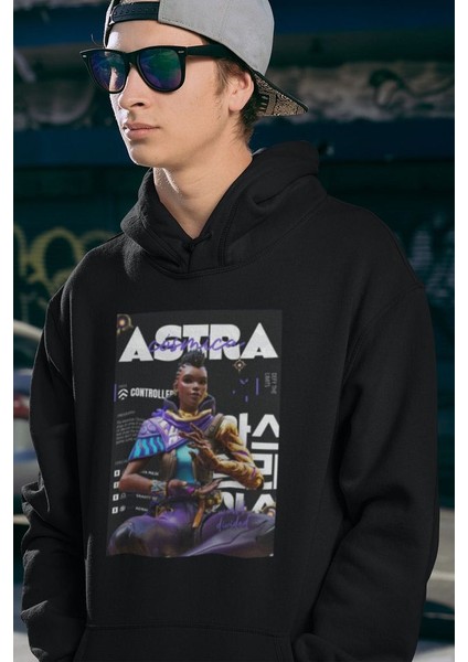 Astra Controller Baskılı Unisex Oversize Vaalorant Hoodie