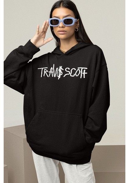 Travis Scott Yazılı Unisex Oversize Hoodie