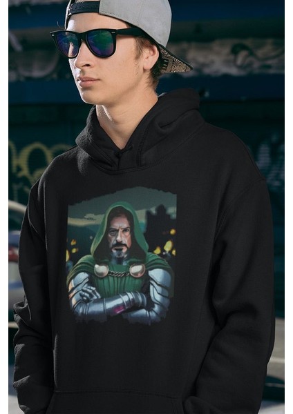 2026 Doctor Doomsday Baskılı Unisex Oversize Marvel Hoodie