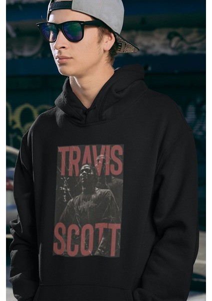 Travis Scott Rapper Baskılı Unisex Oversize Hoodie