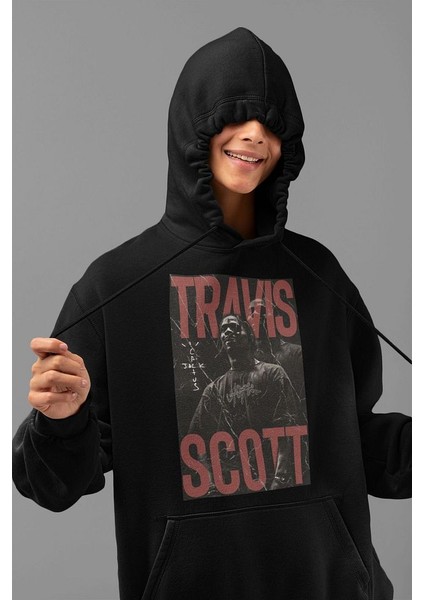 Travis Scott Rapper Baskılı Unisex Oversize Hoodie fiyatları