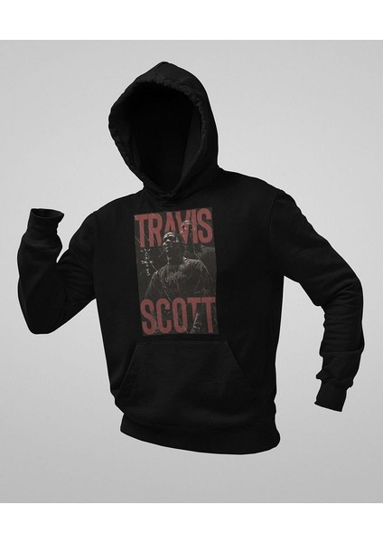 Travis Scott Rapper Baskılı Unisex Oversize Hoodie modelleri