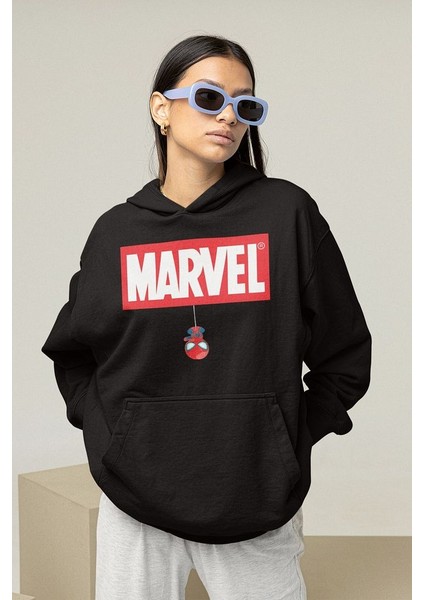 Tasarım Marvel Baskılı Unisex Oversize Hoodie modelleri