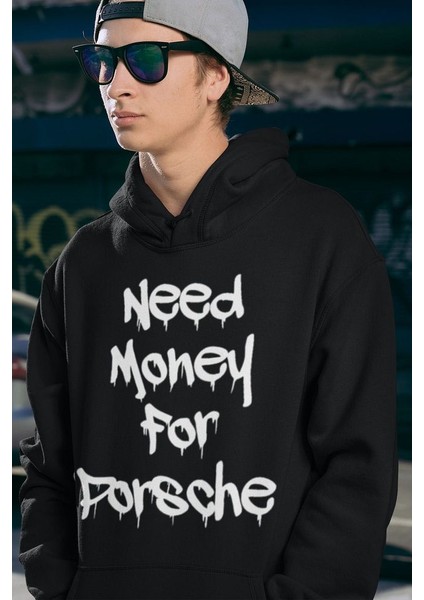 Need Money For Porsche Yazılı Unisex Oversize Hoodie