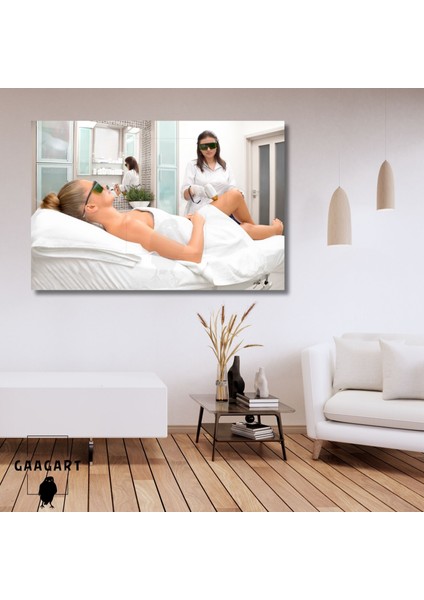 Tekli Yatay Kanvas Lazer Estetik Güzellik Merkezi Tablosu