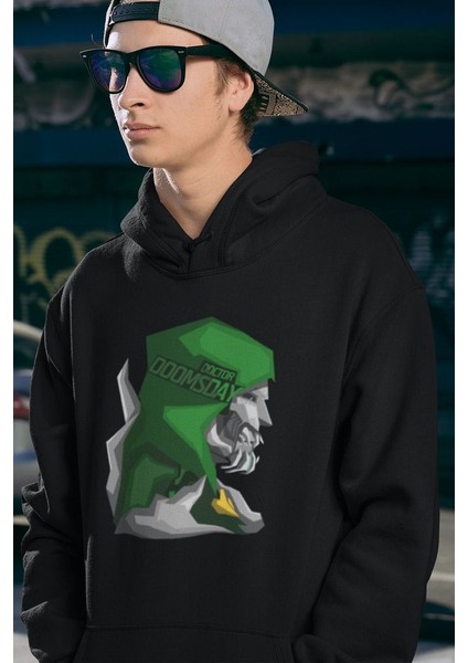 Doctor Doomsday Baskılı Unisex Oversize Marvel Hoodie