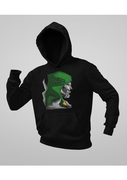 Doctor Doomsday Baskılı Unisex Oversize Marvel Hoodie modelleri