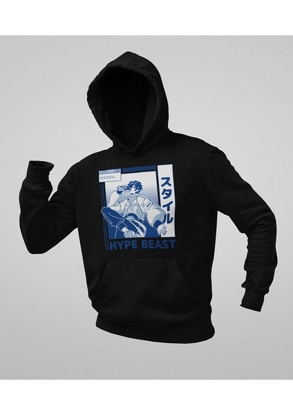 Hype Beast Baskılı Unisex Oversize Anime Hoodie modelleri