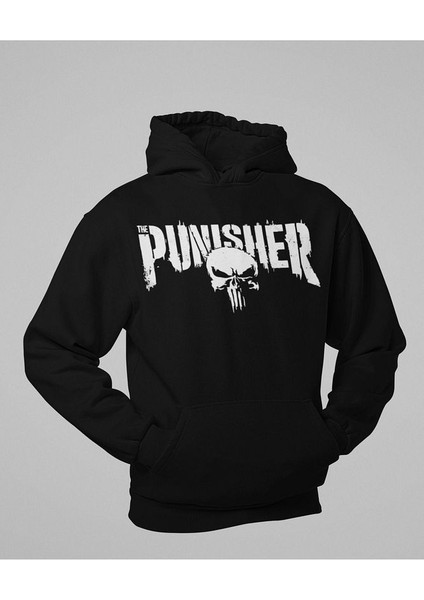 Punisher Baskılı Unisex Oversize Hoodie modelleri