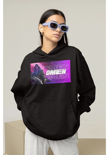 Omen Baskılı Unisex Oversize Vvalorant Hoodie modelleri