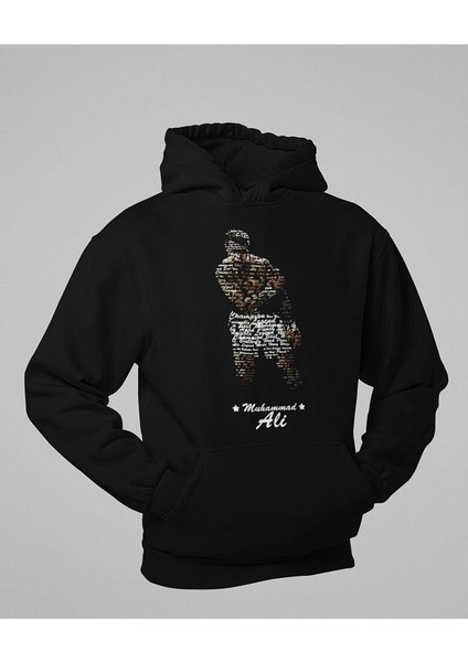 Tasarım Muhammed Ali Baskılı Unisex Oversize Efsane Boksör Hoodie modelleri