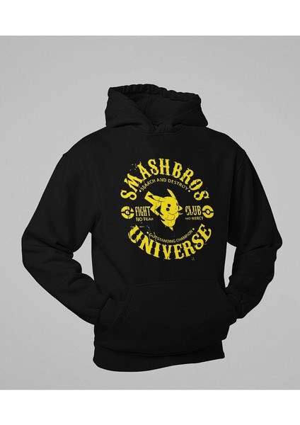 Smashbros Universe Pokemon Baskılı Unisex Oversize Pikaçu Hoodie