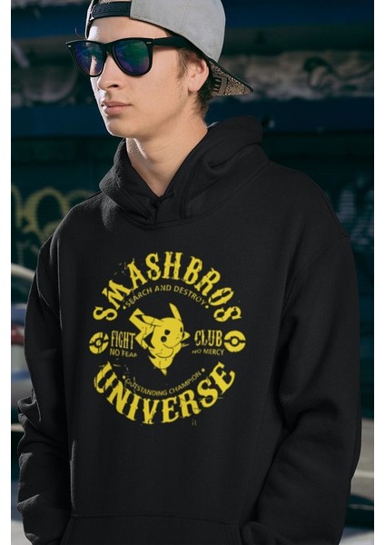 Smashbros Universe Pokemon Baskılı Unisex Oversize Pikaçu Hoodie fiyatları