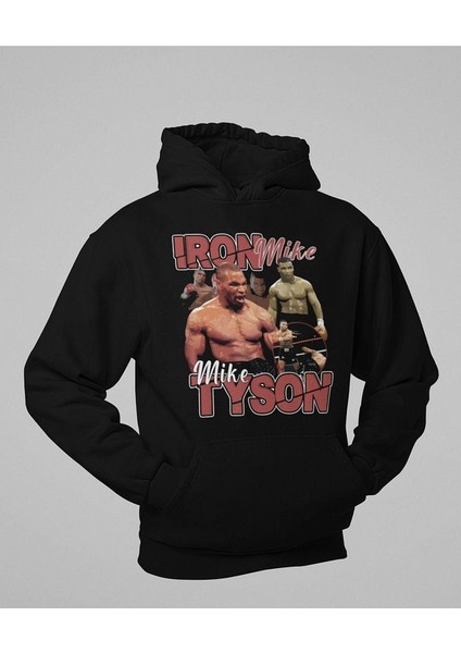 Iron Mike Tyson Baskılı Unisex Oversize Efsane Boksör Hoodie modelleri