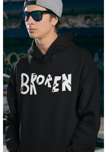 Broken Yazılı Unisex Oversize Hoodie fiyatları