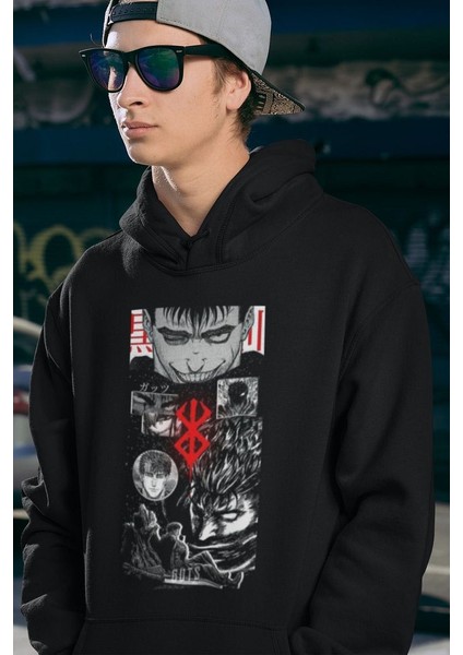 Guts Anime Berserk Baskılı Unisex Oversize Hoodie