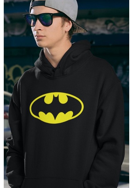Dc Batman Logo Baskılı Unisex Oversize Hoodie