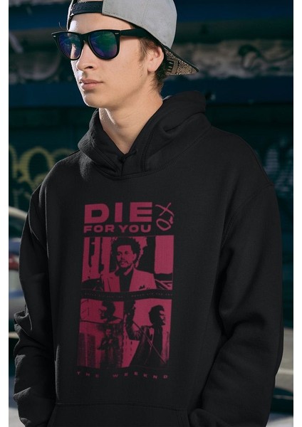 The Weeknd Die For You Baskılı Unisex Oversize Rapper Hoodie