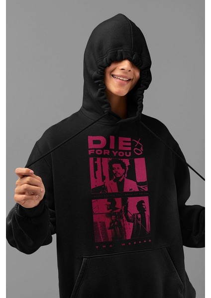 The Weeknd Die For You Baskılı Unisex Oversize Rapper Hoodie