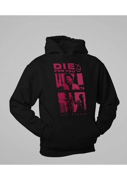 The Weeknd Die For You Baskılı Unisex Oversize Rapper Hoodie