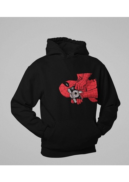 Fotoğraf Çeken Örümcek Adam Baskılı Unisex Oversize Marvel Hoodie fiyatları
