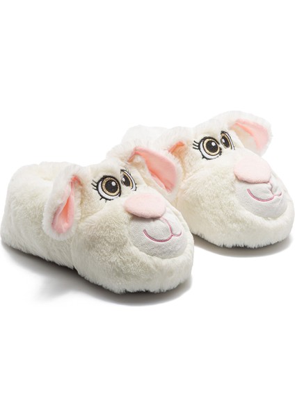 Raby Kadın Hayvanlı Panduf Beyaz 36/41