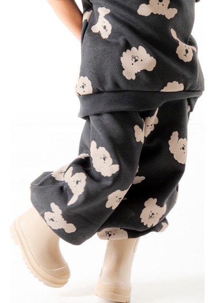 – Funny Dog Siyah, %100 Pamuklu Üç İplik Bisiklet Yaka Çocuk Sweatshirt indirimleri