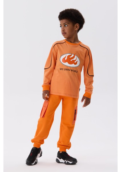 Bg Store Erkek Çocuk Oranj Sweatshirt