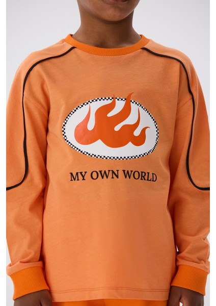 Bg Store Erkek Çocuk Oranj Sweatshirt